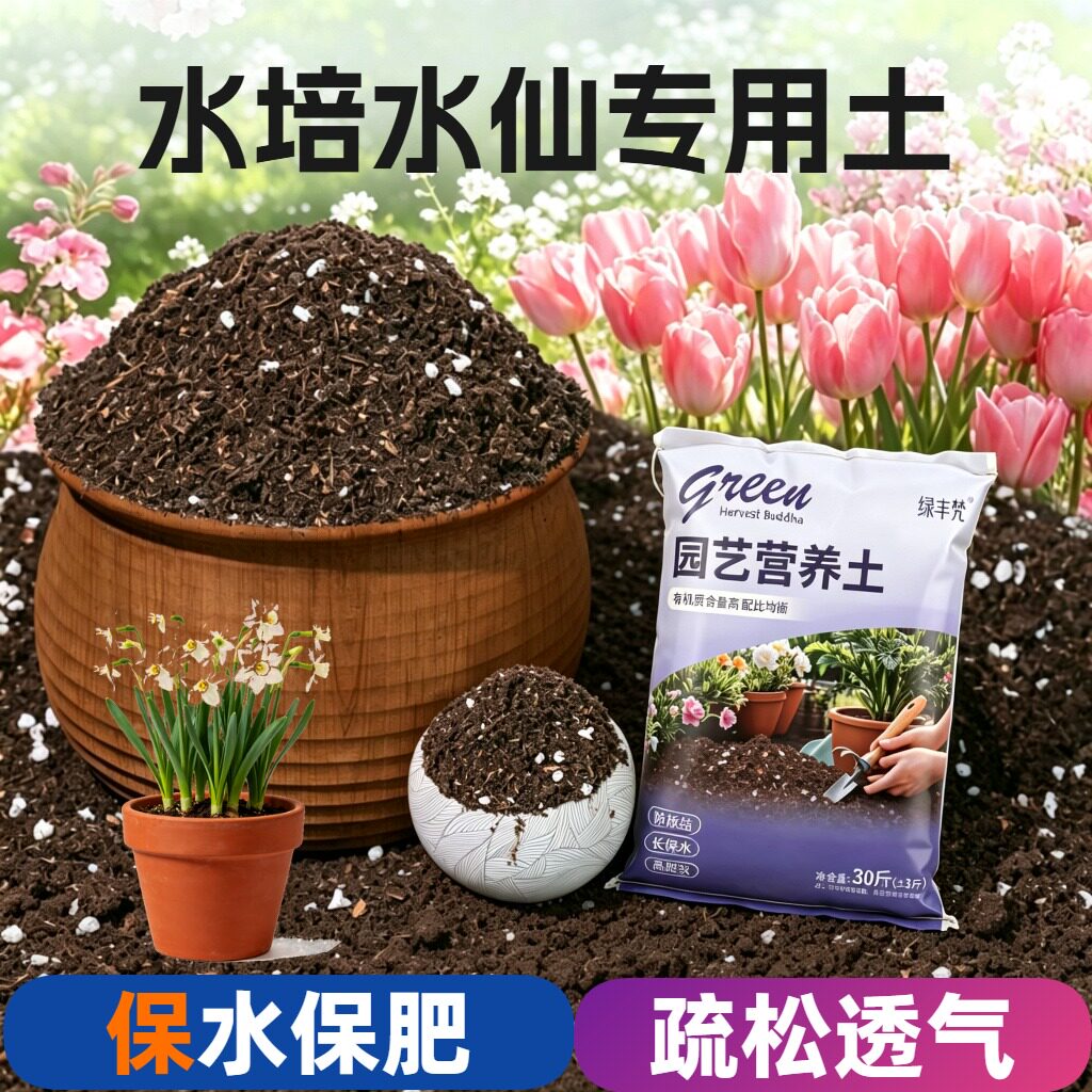 水培水仙专用腐叶土不闷根不板结阳台包邮无菌增色观叶木本养花土