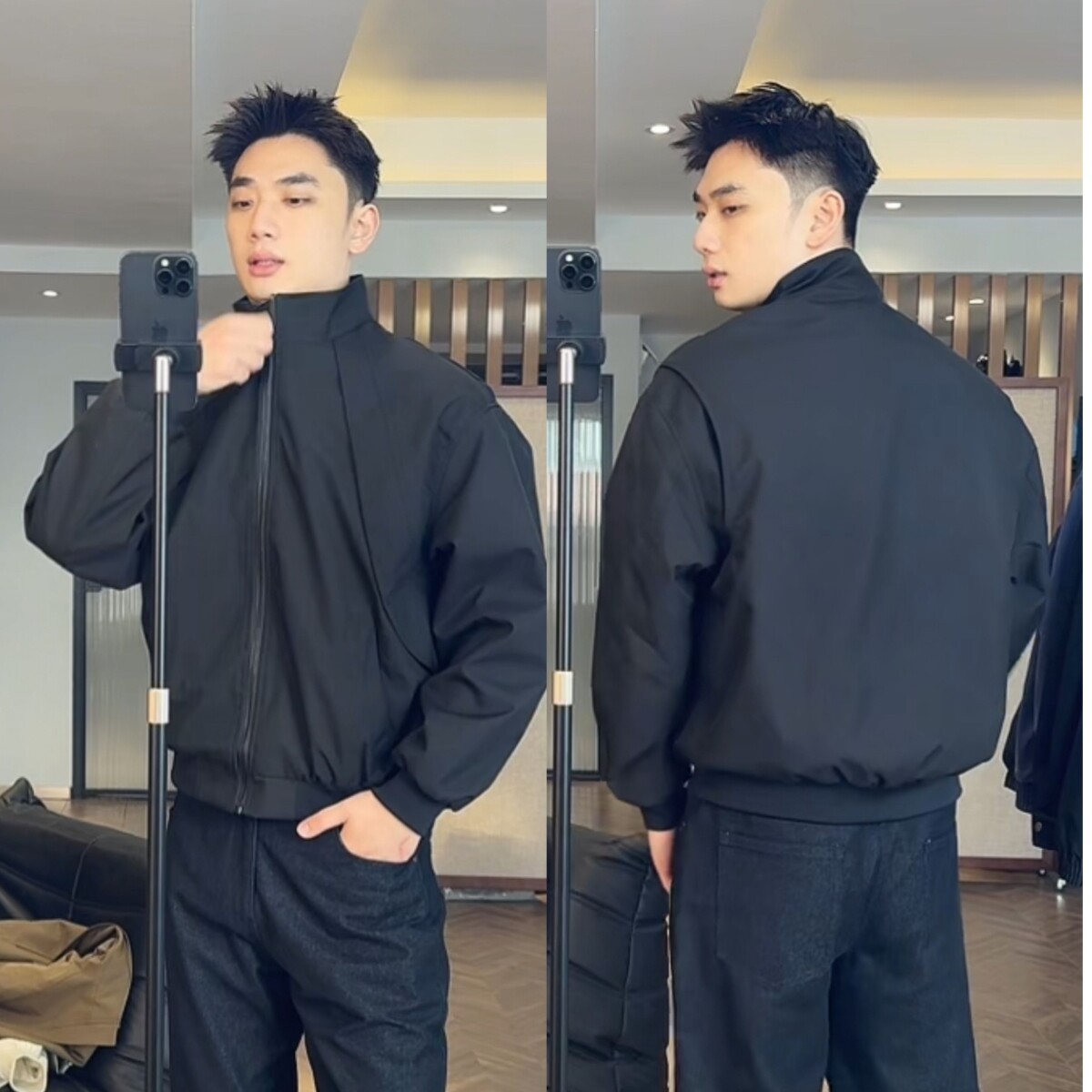 1506/QW50540/P66春秋季新款美式机车服宽松立领外套3,男装工装外套,星座1506
