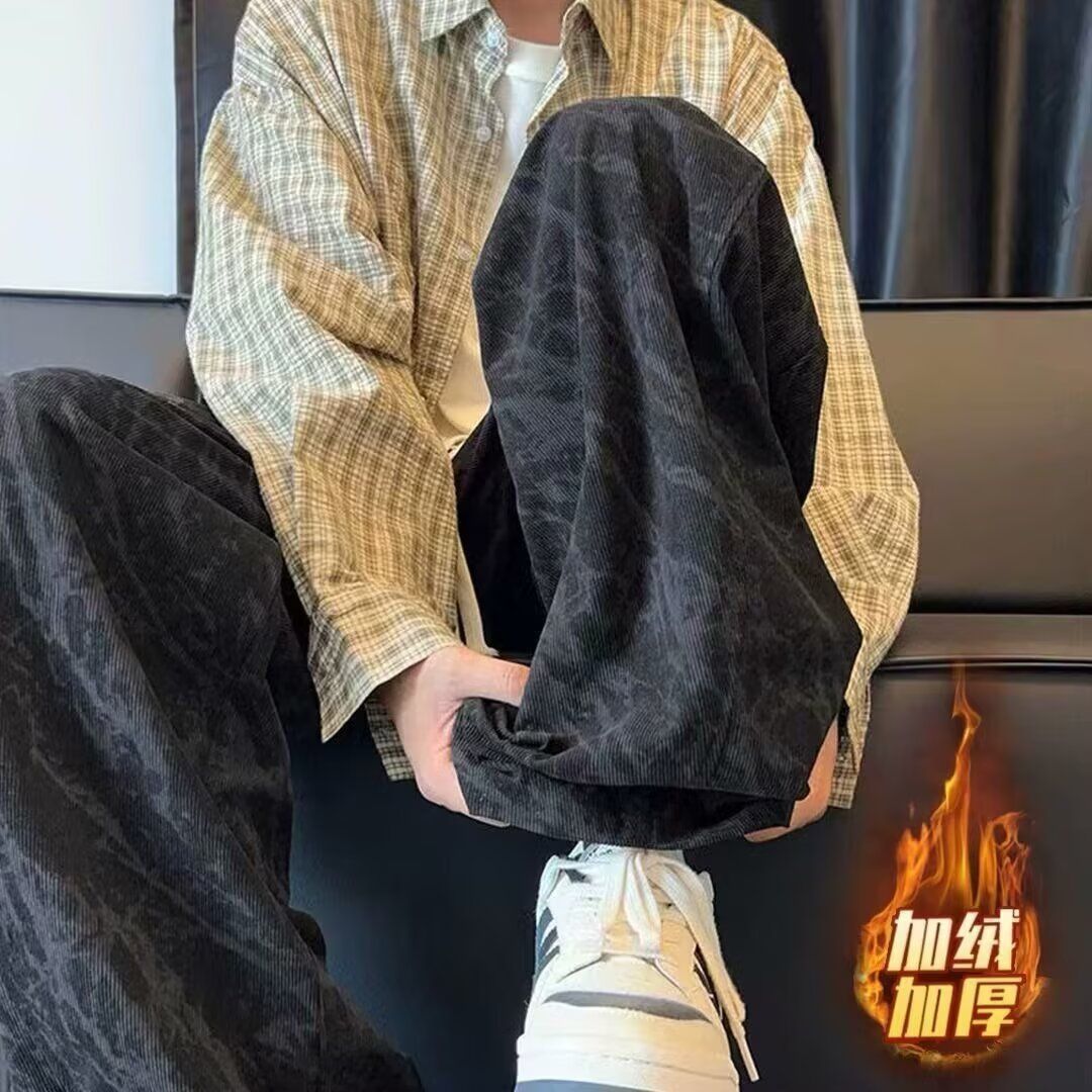 1506/QK1430/P31春秋款直筒宽松阔腿美式潮流新款卫裤痞帅休闲裤图片