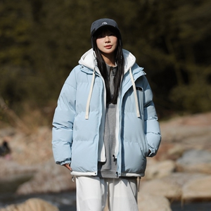 1506/D9999/P80连帽棉服冬季情侣炸街面包服百搭休闲棉衣图片