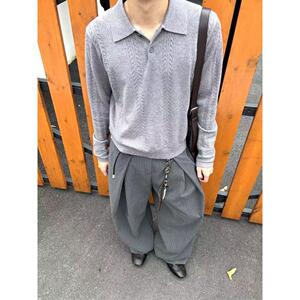 1506/Q5130/P61秋冬新款开衫毛衣休闲慵懒风V领针织衫男纯色图片