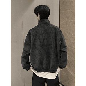 1506/QYJ0710/P76美式立领皮衣夹克痞帅宽松百搭情侣外套1图片
