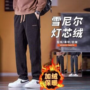 1506/QK180加绒0/P32秋冬美式潮牌宽松加绒加厚灯芯绒休闲裤图片