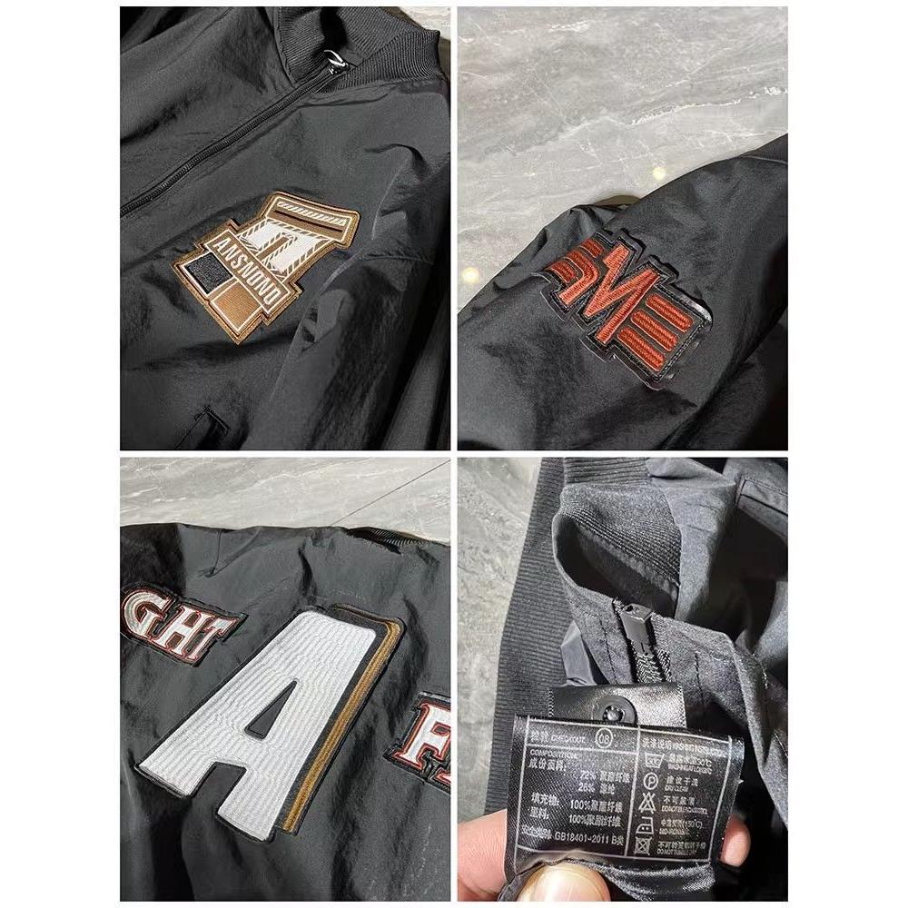 1506/Q76480/P64男士潮牌刺绣字母立领夹克外套宽松情侣款棒球服,男装夹克,星座1506