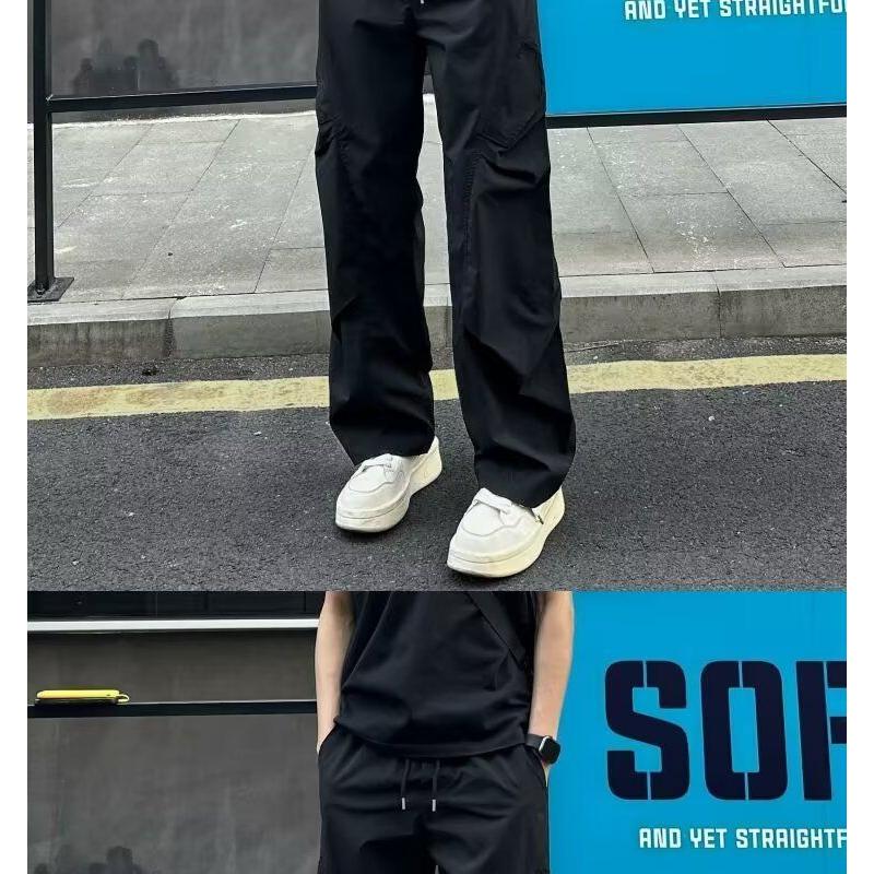 1506/QA80300/P42美式多口袋做旧工装裤男宽松捏褶装饰直筒休闲裤,男装工装外套,星座1506