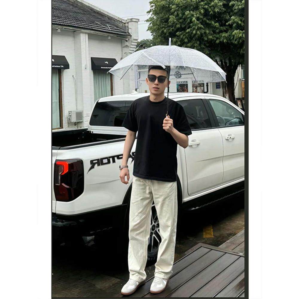 1506/Q309/P44白色修身直筒牛仔裤夏季男裤潮牌休闲弯刀阔腿长裤,男装牛仔裤,星座1506