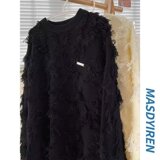 1506/Q8680/P52圆领毛绒上衣小众设计感针织衫别致毛衣1，男装针织衫/毛衣，星座1506