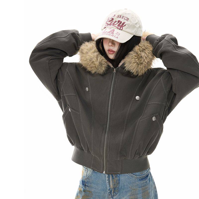 1506/QZSD030/P134座山雕连帽棉服冬棉袄宽松棉上衣男女夹棉外套,女装棉衣/棉服,星座1506