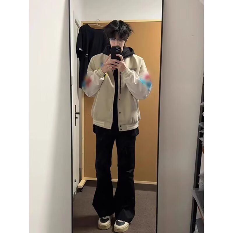 1506/QA020/P64美式植绒拼色棒球服女春秋季情侣夹克外套1,男装夹克,星座1506