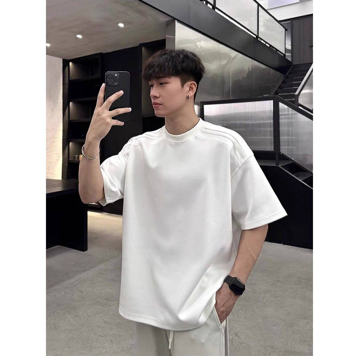 1506/Q10350/P39曼巴棉【含棉量45%】螺纹领口高品质短袖T恤图片