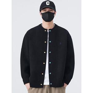 1506/Q50160/P74绿松石棒球服外套新款简约针织开衫夹克男2图片