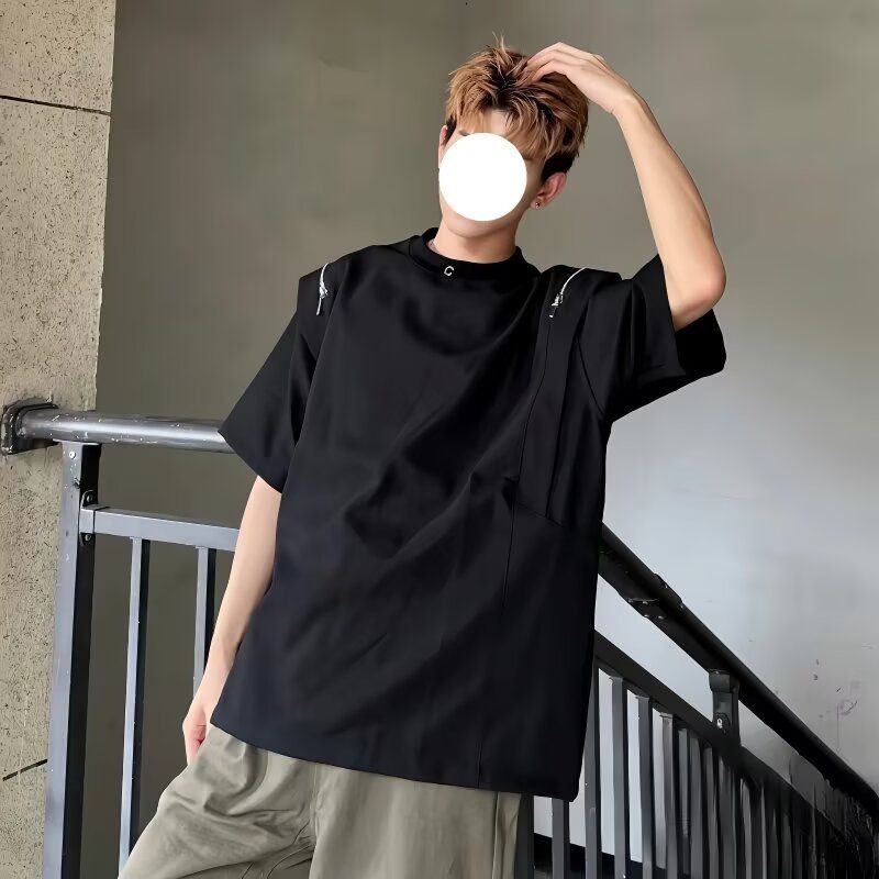 1506/Q225/P43短袖t恤男潮牌夏季宽松五分袖网红潮流印花上衣,男装T恤,星座1506