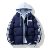 1506/M8602/P75青少年棉服男士棉衣冬装假两件连帽潮牌情侣外套，男装棉衣，星座1506