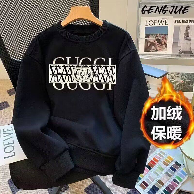 1506/QV10400/P38印花秋冬卫衣男春秋季韩版新款圆领宽松上衣1图片