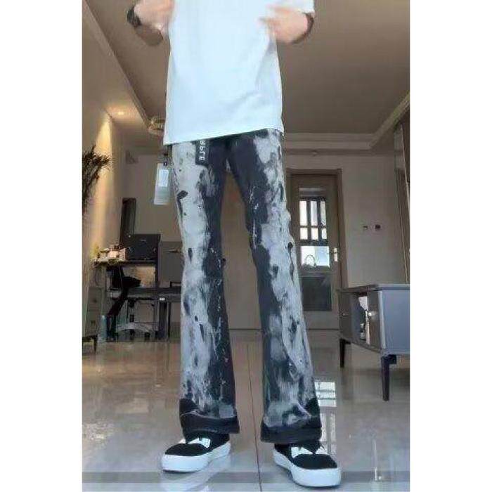 1506/QA110/P50港风潮男新款牛仔裤嘻哈ins潮高街潮流痞帅长裤图片
