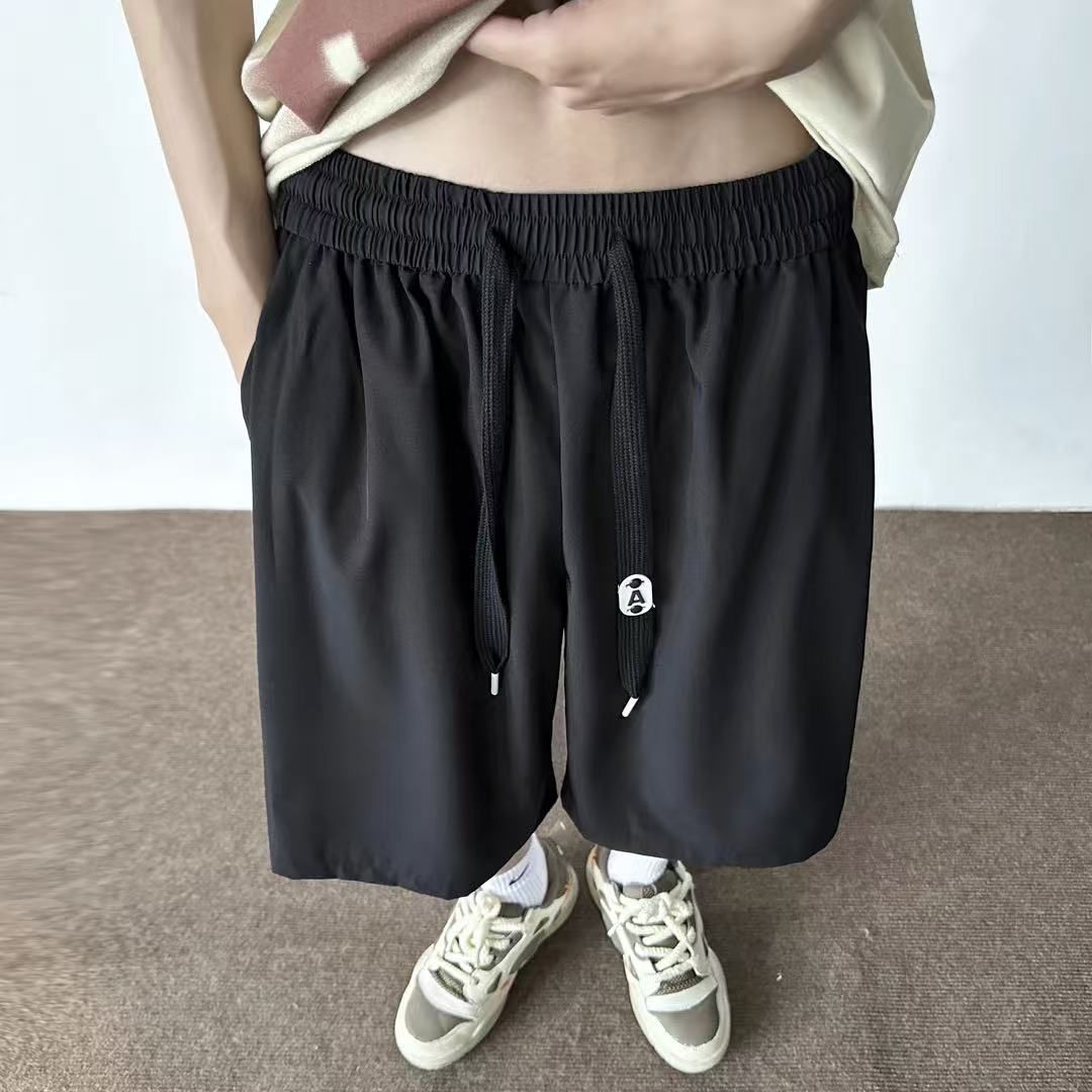 美式短裤男夏季薄款宽松大码冰丝休闲五分裤子运动速干外穿中裤潮,男装牛仔裤,星座1506