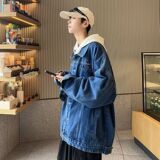 1506/Q89600/P54外套男装拼接灯芯绒翻领多口袋牛仔外套1，男装工装外套，星座1506