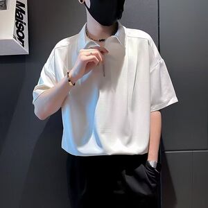 1506/Q244/P36翻领短袖polo衫男潮牌夏季t恤潮流百搭体恤上衣图片