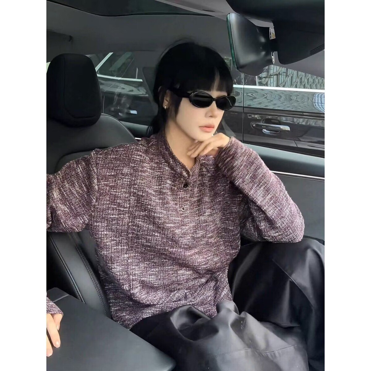 1506/QX33380/P43秋华夫格亨利领长袖T恤男士百搭宽松复古体恤2,男装T恤,星座1506