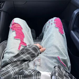 1506/Q1390/P49潮男牛仔裤嘻哈ins潮高街潮流痞帅长裤图片