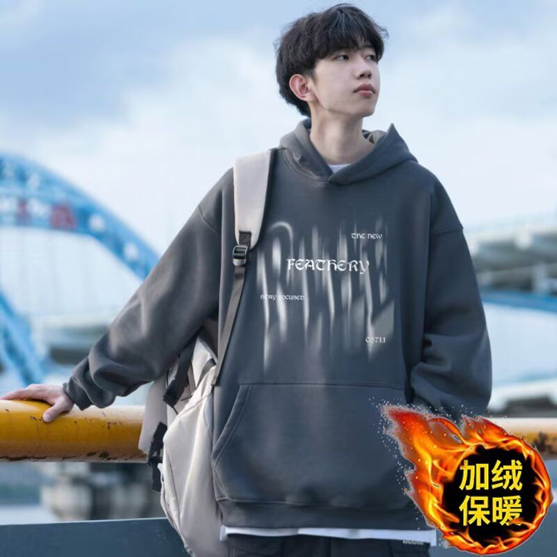 1506/QHLR80480/P49秋冬新款潮牌情侣装连帽加绒加厚高街上衣外套,女装短外套,星座1506