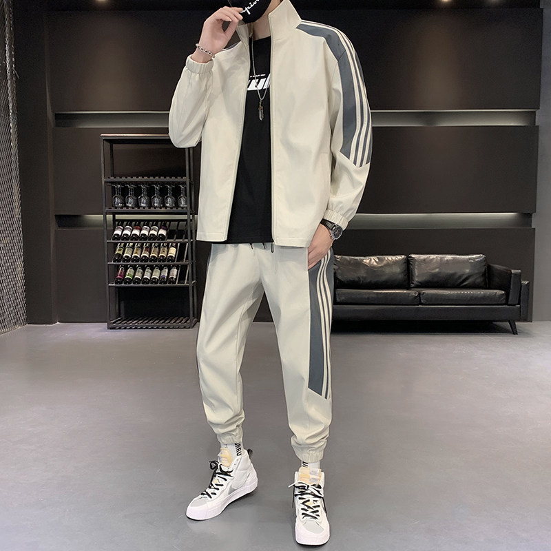 1506/D02/P45三条杠套装男秋季开衫套装两件套运动服2,男装休闲套装,星座1506