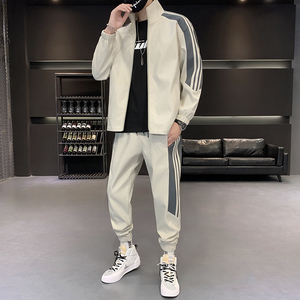 1506/D02/P45三条杠套装男秋季开衫套装两件套运动服2图片