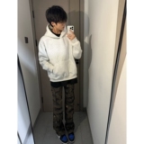 1506/QY1610/P38美式复古基础内搭纯色卫衣boxy短宽显高帽衫上衣1，男装卫衣，星座1506