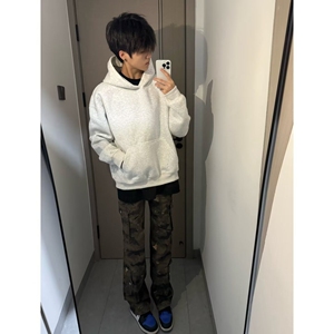 1506/QY1610/P38美式复古基础内搭纯色卫衣boxy短宽显高帽衫上衣2图片