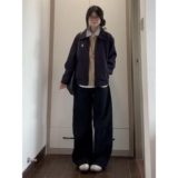 1506/Q68090/P65情侣款拼接格子外套秋百搭高街痞帅男女夹克上衣，男装夹克，星座1506