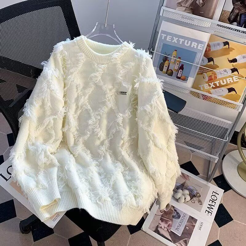 1506/Q8680/P52设计感流苏毛衣男冬季宽松圆领针织衫内搭保暖2,男装针织衫/毛衣,星座1506