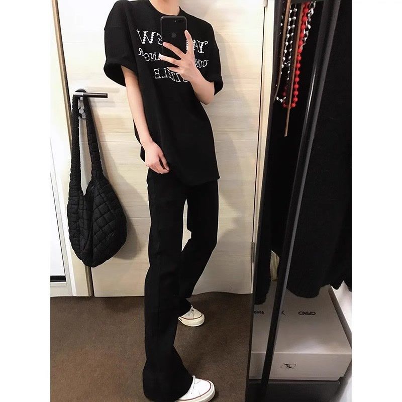 1506/Q10170/P30怪兽黑色微喇弯刀牛仔裤男裤子修身直筒裤,男装牛仔裤,星座1506