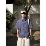 1506/Q336/P42复古衬衫男夏装港风趣味新款男装上衣外穿，男装衬衫，星座1506