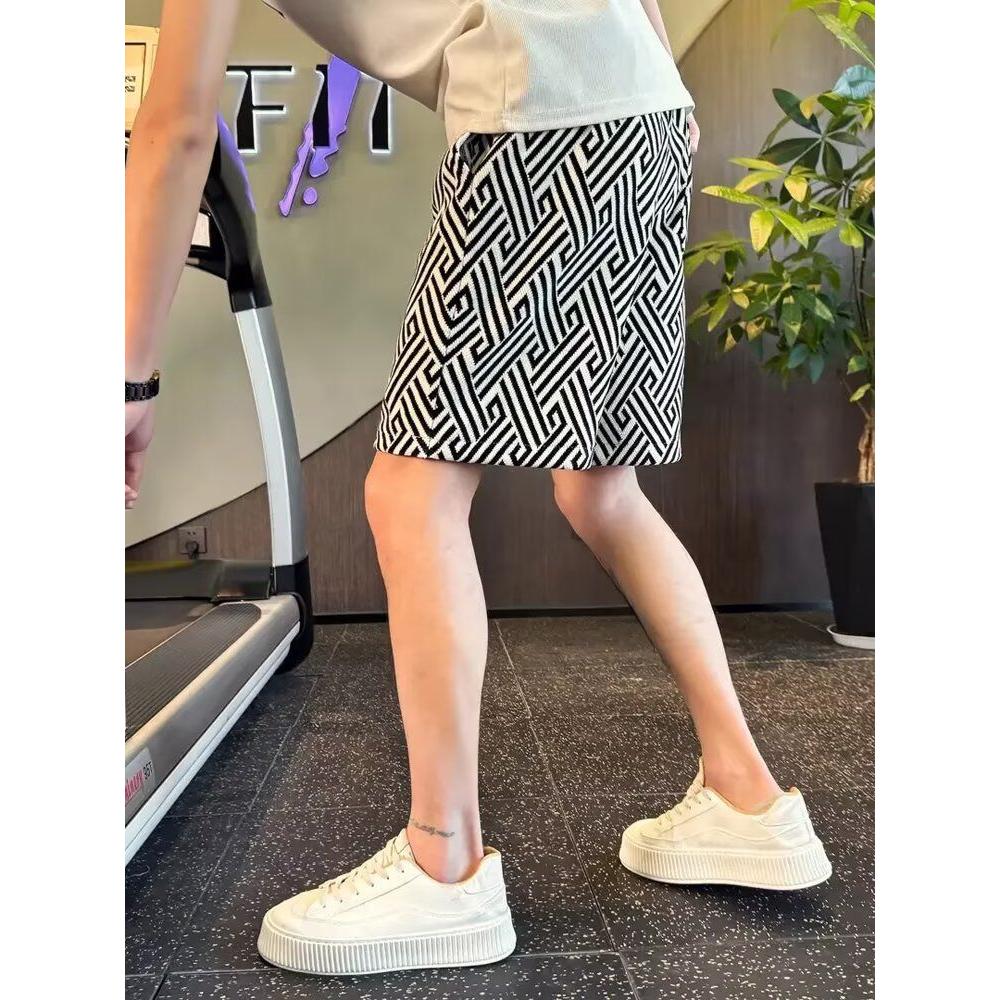 1506/QG2240/P39高级感短裤男夏潮牌休闲条纹五分裤夏沙滩裤子1,男装牛仔裤,星座1506