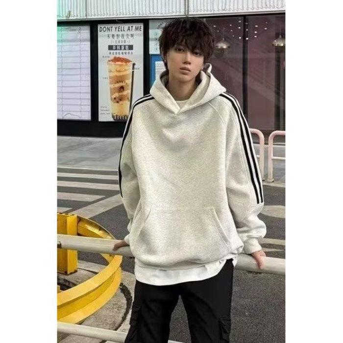 1506/QR56000/P47卫衣男连帽春秋季港风宽松潮牌印花百搭外套2图片