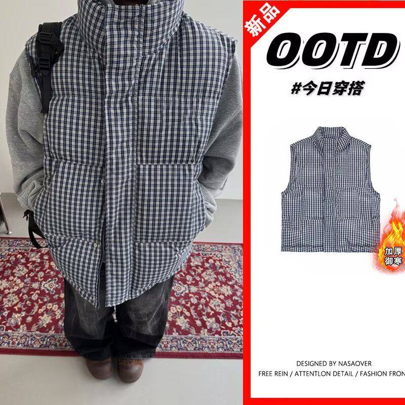 1506/Q88030/P53复古多口袋工装马甲男日系bf风坎肩背心棉衣外套图片