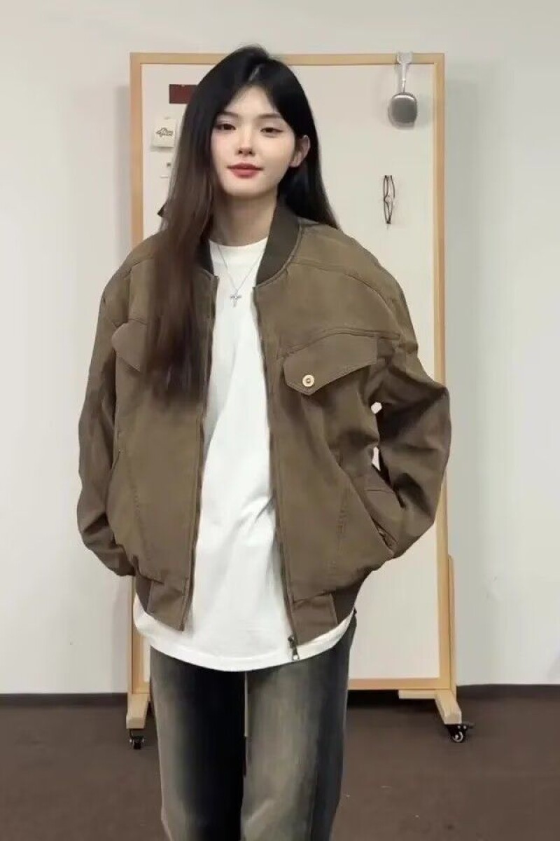 1506/QWT560/P66美式复古工装夹克男女秋季休闲宽松做旧外套潮牌,女装短外套,星座1506