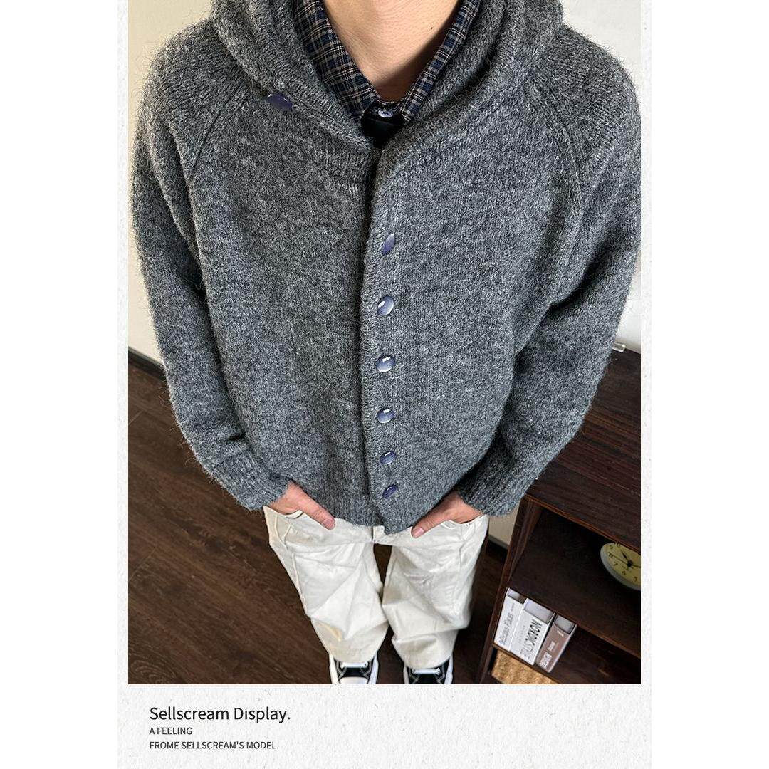 1506/Q31920/P59秋冬开衫毛衣美式复古休闲V领针织衫男纯色外套1,男装针织衫/毛衣,星座1506