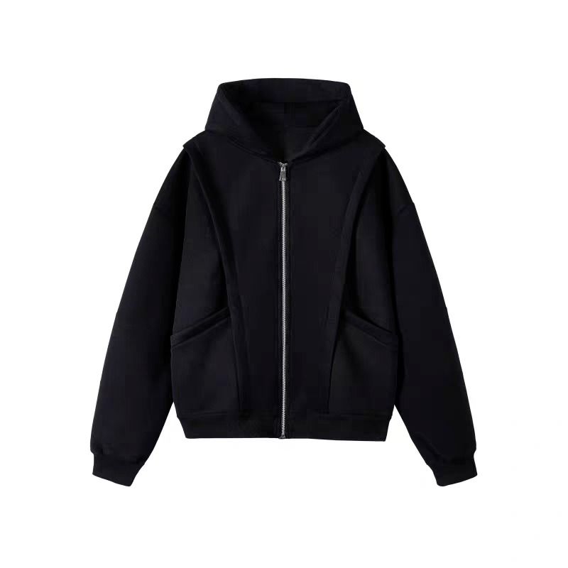 1506/QRXLL1080/P54解构设计感开衫卫衣男春秋冬季休闲外套上衣,女装短外套,星座1506
