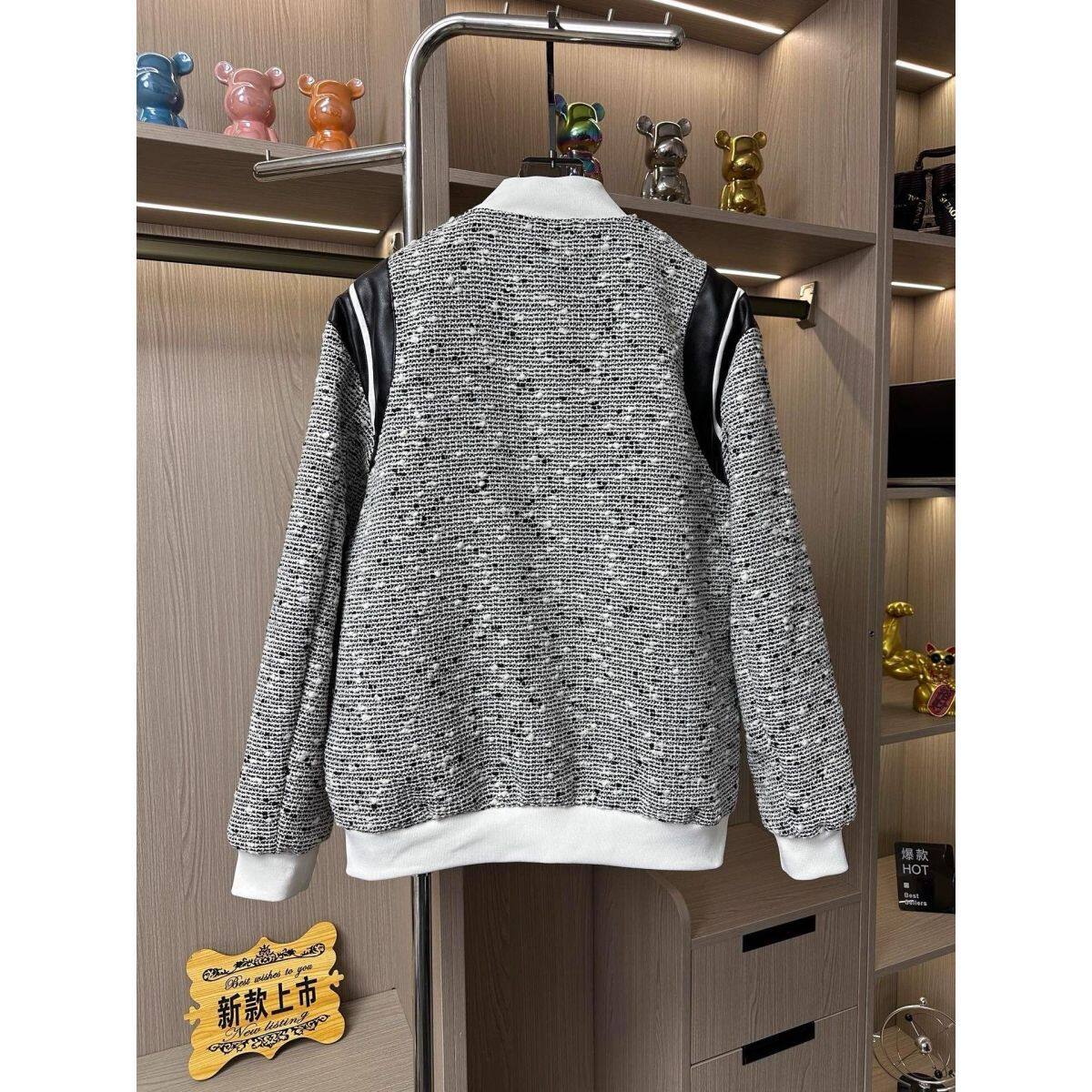 1506/QJ4090/P61网红小香风外套男女刺绣波点编织棒球服情侣款,女装短外套,星座1506