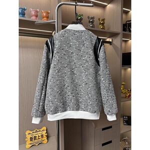 1506/QJ4090/P61网红小香风外套男女刺绣波点编织棒球服情侣款图片