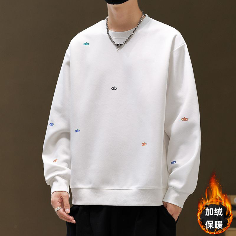 1506/Q绒C410/P43秋冬时尚设计感圆领男女长袖休闲加绒卫衣1图片