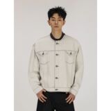 1506/QTD-F40140/P76水洗做旧短宽牛仔夹克外套复古简约通勤百搭1，男装夹克，星座1506