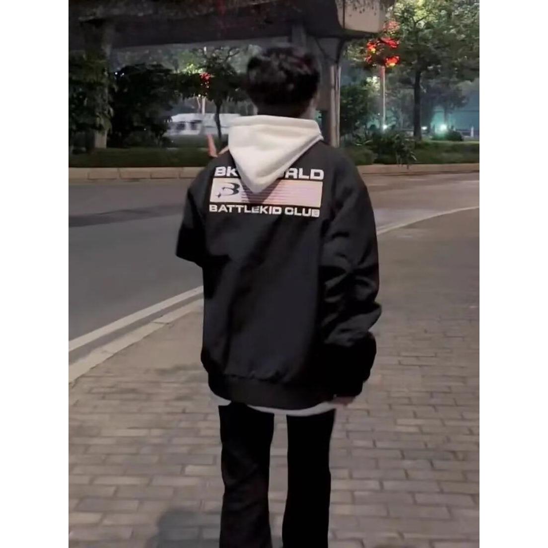 1506/QWT290/P58秋痞帅外套男潮牌港风韩版潮流宽松夹克,男装夹克,星座1506