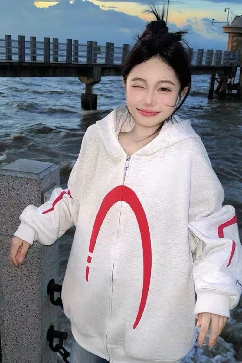 1506/QN8230/P56美式拼色连帽卫衣秋冬小个子时尚减龄开衫外套,女装短外套,星座1506