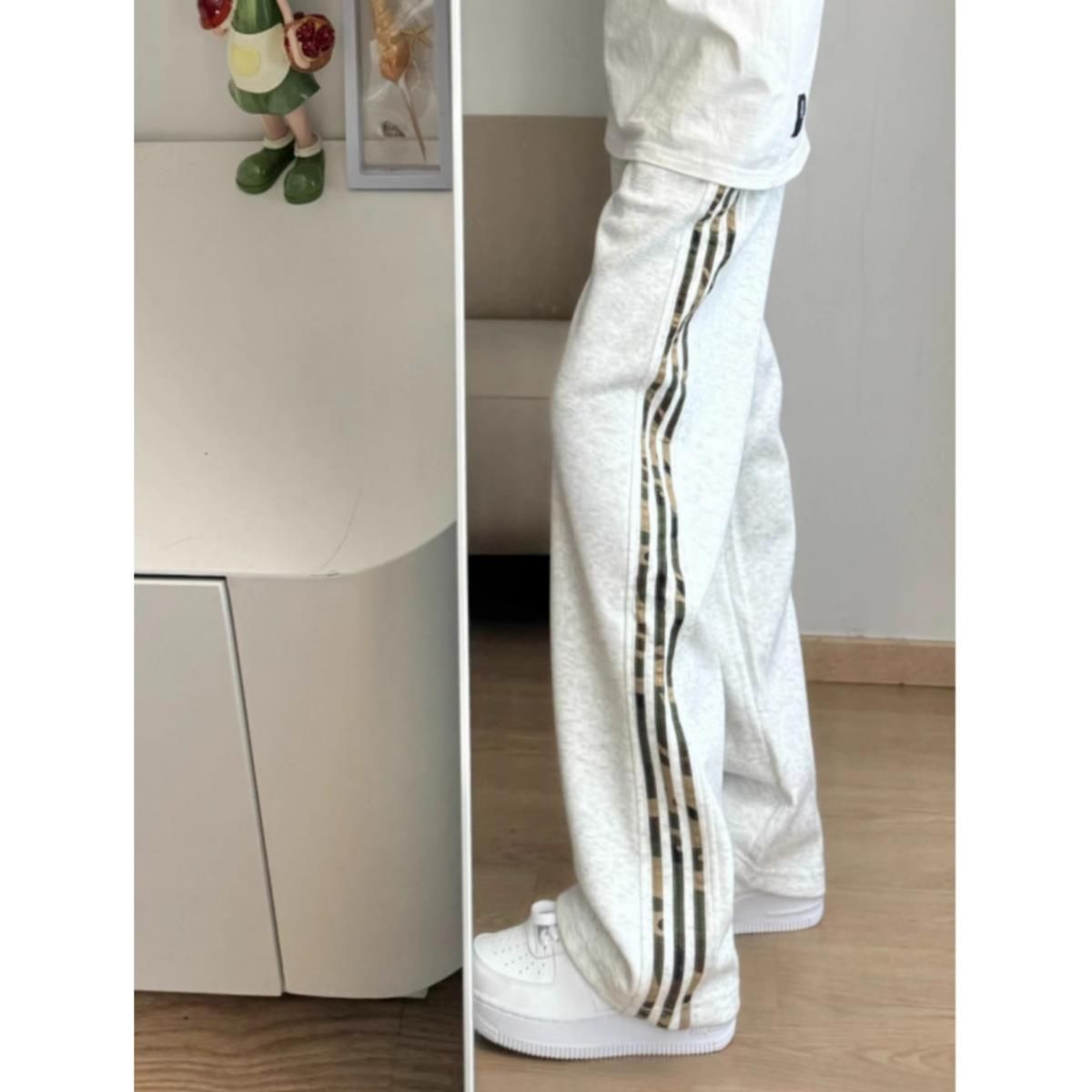 1506/QGK450/P42美式迷彩三道杠裤子男秋冬加绒加厚休闲卫裤条1,男装休闲裤,星座1506