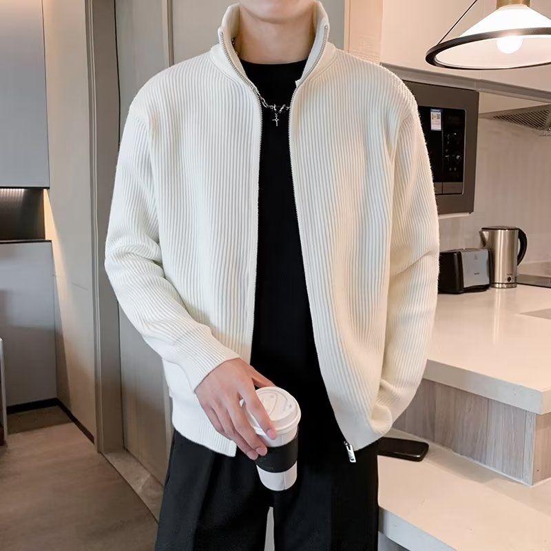 1506/Q16030/P56日系立领极简风软糯纯色拉链毛衣休闲复古毛衣1,男装针织衫/毛衣,星座1506