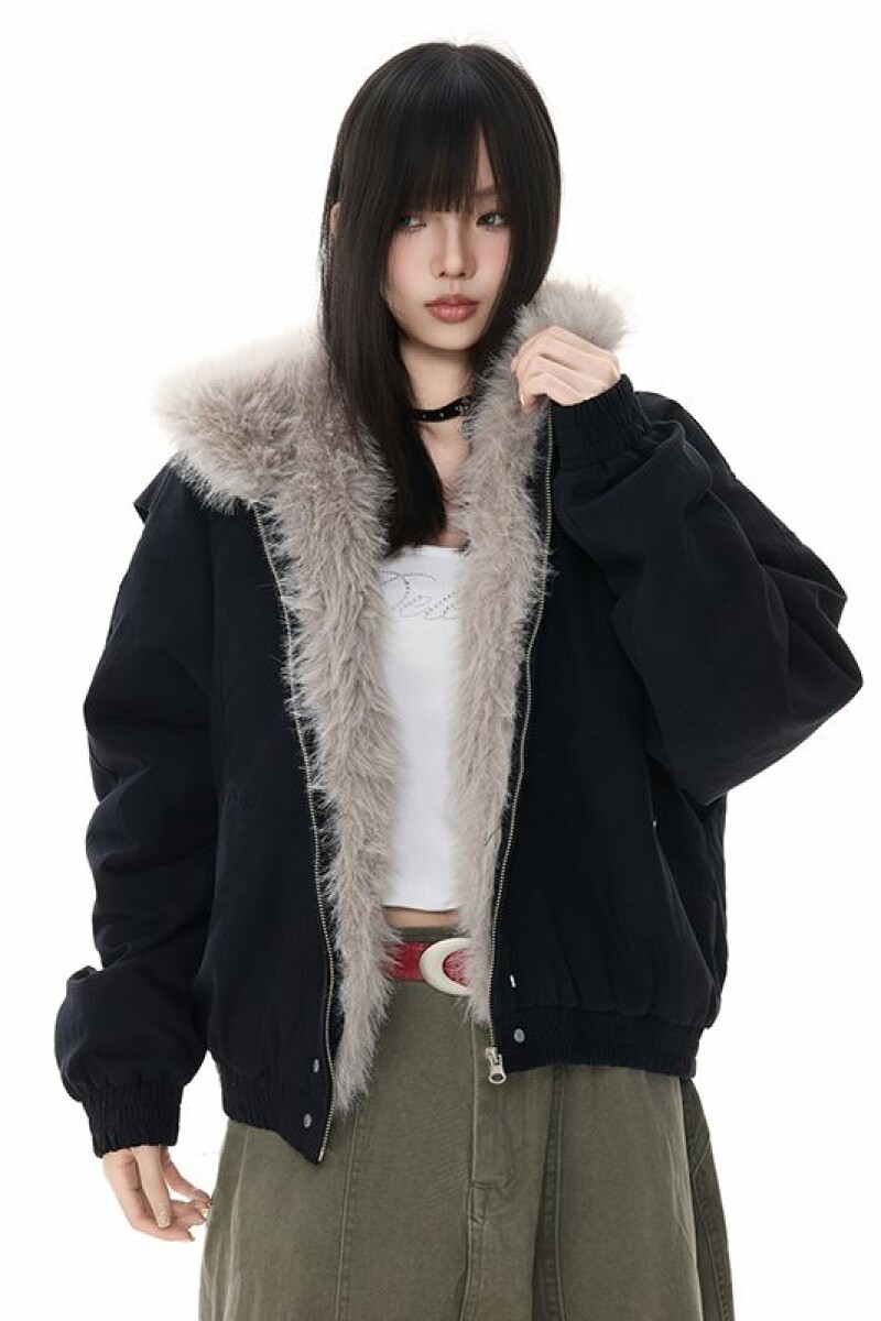 1506/QZSD010/P134冬季座山雕棉服帆布水洗男女毛领连帽短款棉衣,女装棉衣/棉服,星座1506