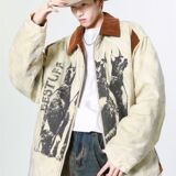 1506/Q5020/P78美式高街翻领棉服男女款秋冬季新款情侣外套1，男装棉衣，星座1506