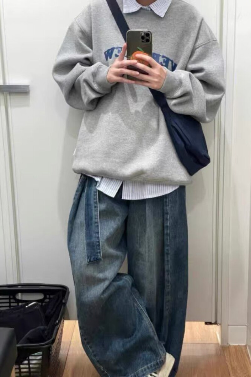 1506/QY4250/P28印花秋冬卫衣男韩版新款圆领宽松上衣港风潮流潮图片